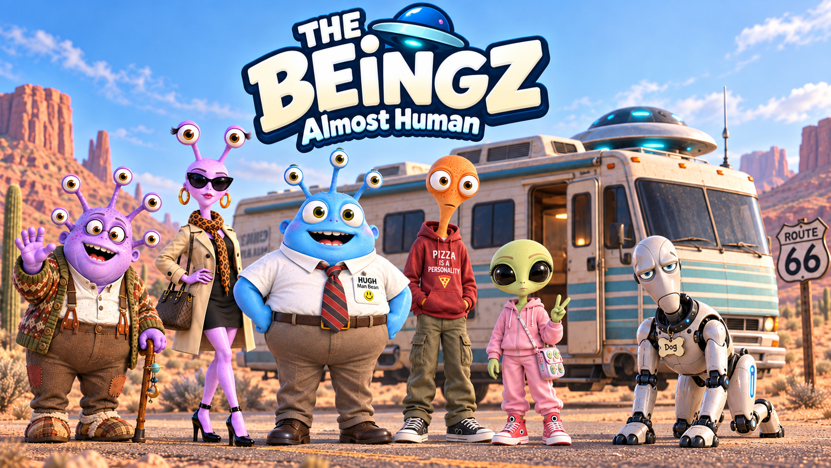 The Beingz as the kids see them, without disguises